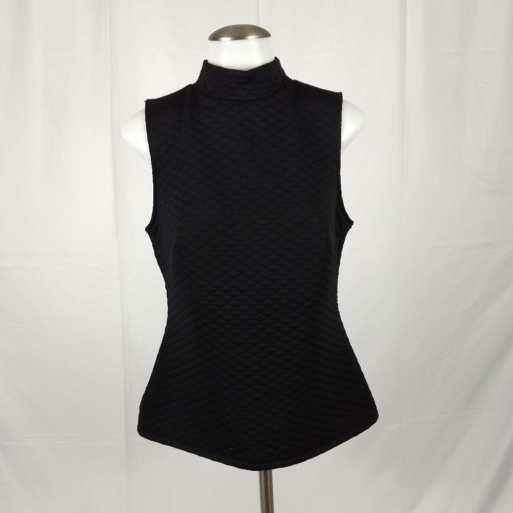 Apt 9 Medium Black Quilted Blouse Top Shirt